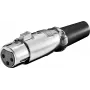 Conector hembra para micrófono, 3 polos - bloqueo y alivio de tracción atornillado