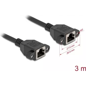 Cable de red DeLOCK 90786 negro 3m Cat6a S/FTP