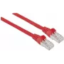 Cable de red Intellinet, Cat5e, 5 m, rojo, CCA, SF/UTP, PVC, RJ45, contactos dorados, sin lengüeta, funda antipinzamiento, garantía de por vida