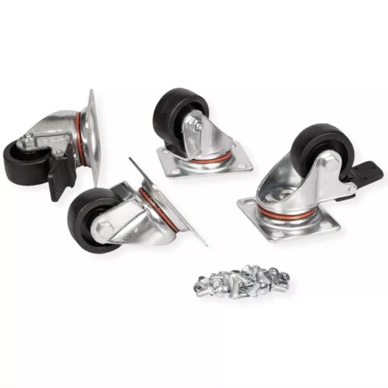 Set de ruedas giratorias ROLINE 26.21.0079, capacidad de carga 250 kg, para movilizar equipos