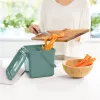 Cubo de reciclaje rotho verde 4,5 l – compacto contenedor de reciclaje de tecnopolímero con orificio para colgar