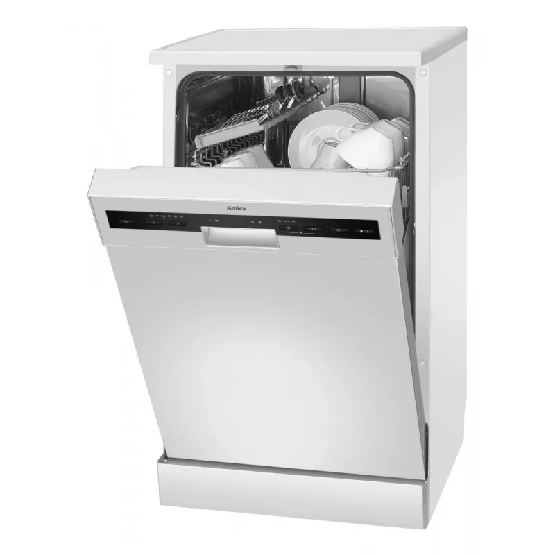 Amica DFM41E6qWMG lavavajillas de libre instalación, 10 cubiertos, 6 programas, 49 dB, clase energética E, blanco