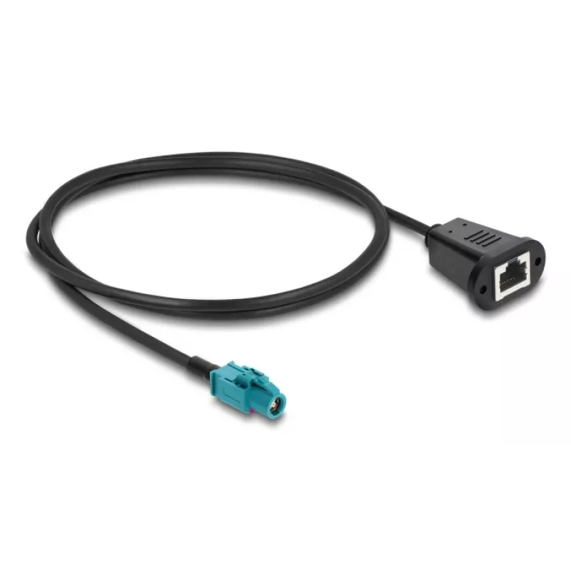 Cable coaxial DELOCK 90700 – 1 m, HSD Z a RJ-45, negro/azul