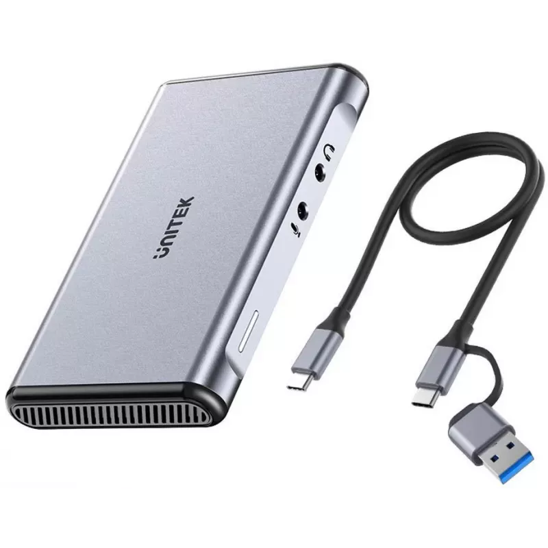Unitek V1177AGY01 capturadora de vídeo, 4K@60Hz, HDMI, USB-C, minijack de 3,5 mm, gris