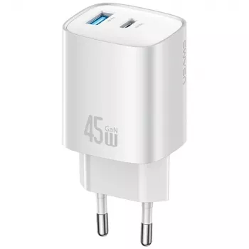 Cargador T66 45W GaN CC290 USB-A + USB-C