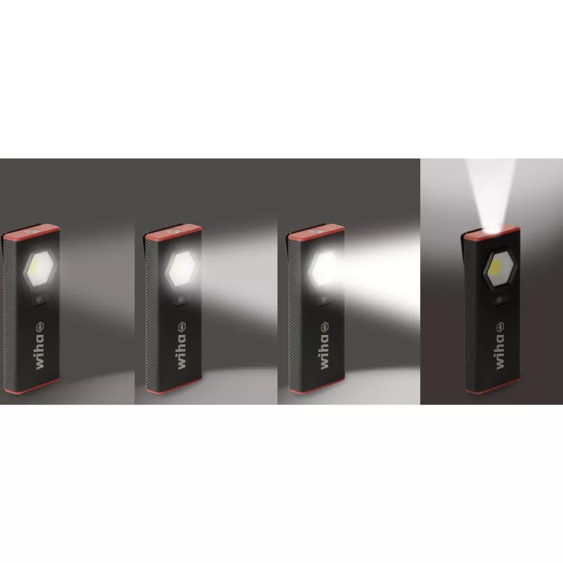 Wiha 45699 lámpara de mano 1200 lm, negra/roja, con sensor de encendido/apagado