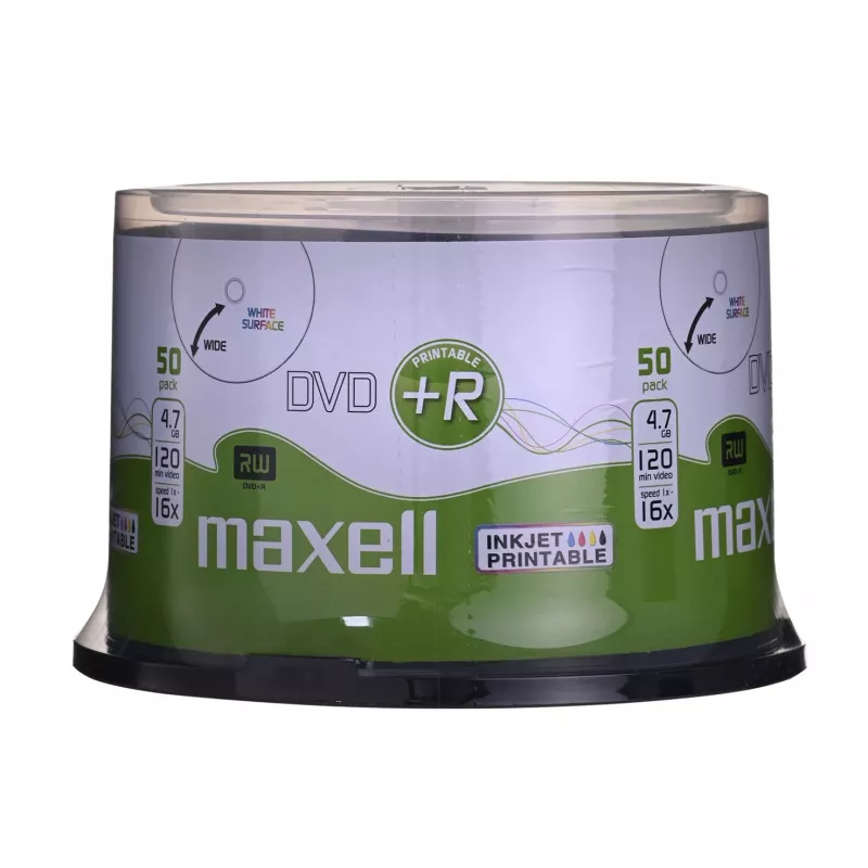 MAXELL DVD+R 4,7 GB 16x pack de 50 caja imprimible