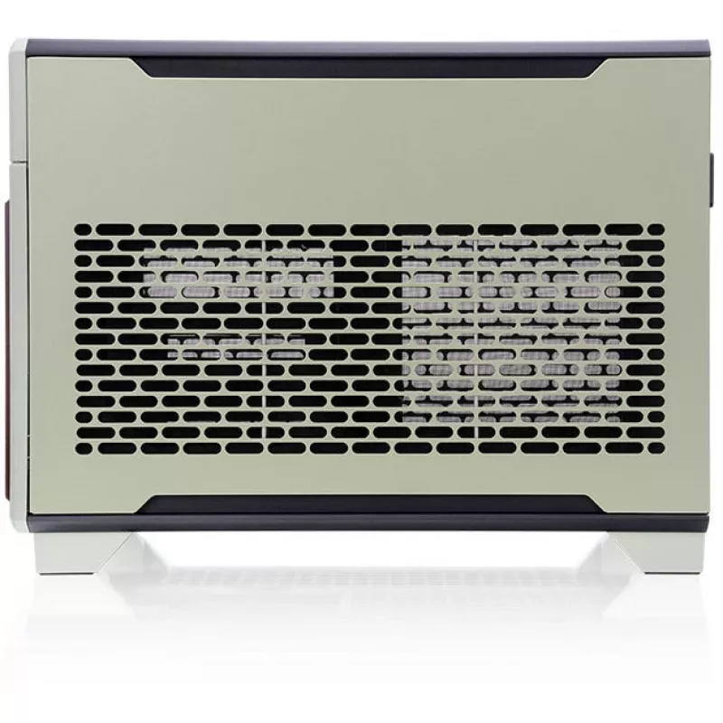 Caja mini THERMALTAKE TR100 WS Verde Matcha, diseño compacto, compatibilidad con mini-ITX/microATX