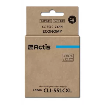Actis KC-551C Tinta (sustituto de Canon CLI-551C; Estándar; 12 ml; cian)