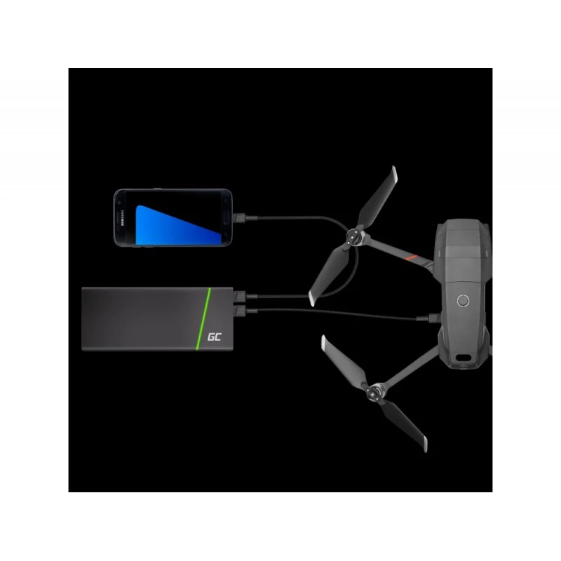 Cable USB 2.0 Green Cell KABGC20 — USB A a Micro-USB B, 1,2 m, negro