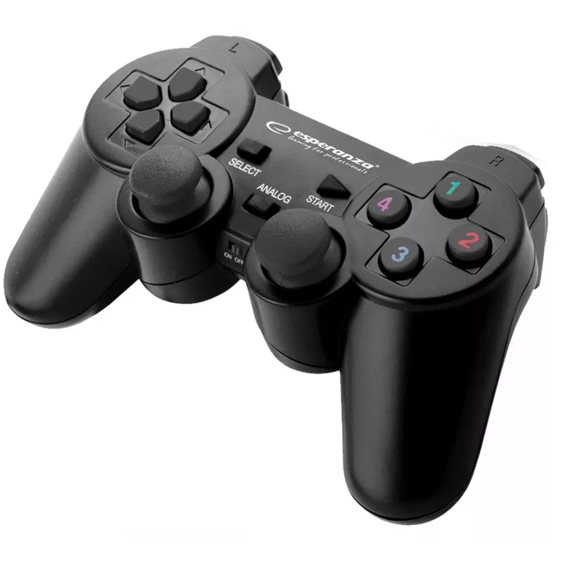 Esperanza EGG108K Mando de juegos negro USB 2.0 gamepad analógico / digital PC, Playstation 3