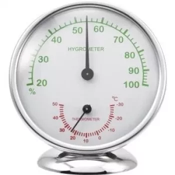 Higrómetro Renkforce 6510 Alu — Termohigrómetro de aluminio para medición de temperatura y humedad