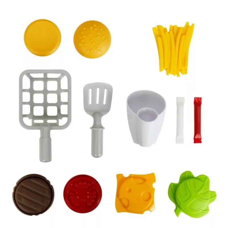 Set Play Burger Shop KLEIN 7336 — juguete de juego de rol compacto y fácil de limpiar para niños
