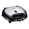Sandwichera Tefal Break Time SW6148 — 2 sándwiches, placas antiadherentes extraíbles, recogecables, negro/gris
