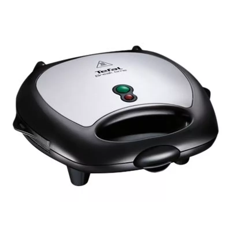Sandwichera Tefal Break Time SW6148 — 2 sándwiches, placas antiadherentes extraíbles, recogecables, negro/gris