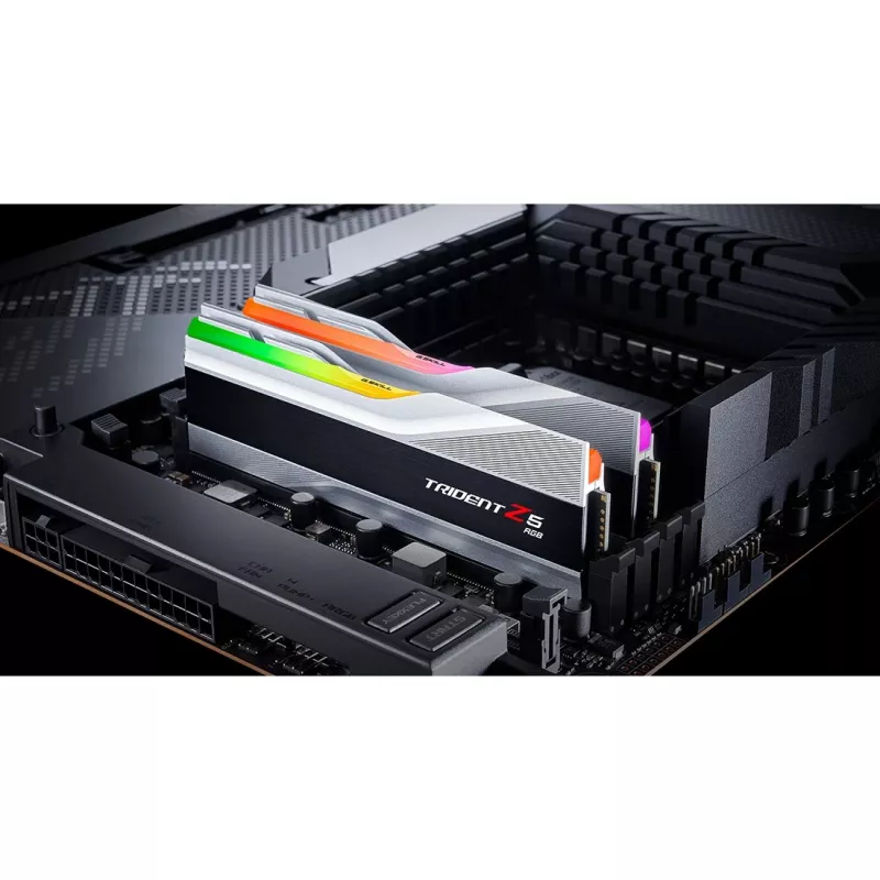 DIMM 32 GB DDR5-6000 (2x 16 GB) Dual-Kit, memoria RAM plateada, F5-6000J3636F16GX2-TZ5RS, Trident Z5 RGB, INTEL XMP