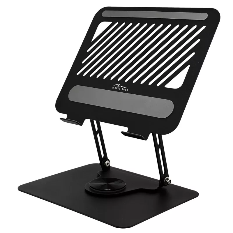 Soporte para portátil MEDIA-TECH MT2662 – ajustable en altura, plegable de aluminio para portátiles de 10–17 inch