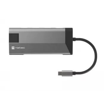 Hub NATEC Fowler Plus USB Type-C negro gris MicroSD SD