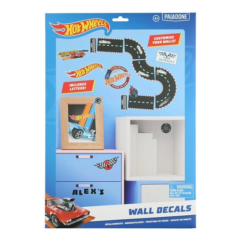 Pegatina de pared Paladone Hot Wheels Personalisation PP13745HW — pegatinas autoadhesivas decorativas para habitaciones infantiles