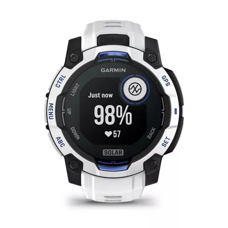 Garmin Instinct 3 Solar smartwatch, 45 mm, Black/Stone White, correa de silicona (010-02934-03)