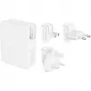 Cargador de pared 140W 4 puertos (3xC 1xA) enchufe UK, EU, US blanco