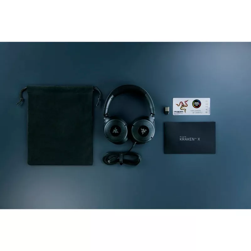 Razer Kraken V4 X - auriculares gaming para PC con cable (controladores TriForce de 40 mm, micrófono cardioide retráctil, sonido envolvente 7.1, Chroma RGB para PC, consola y teléfono)