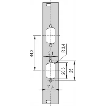 SCHROFF Panel frontal con abertura SUB-D - PANEL PARCIAL 3HE 4TE 2X9 DC (30118336)