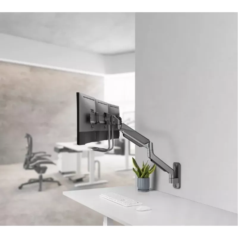 Brazo de monitor ajustable de pared Gembird MA-WA3-01 para 3 monitores