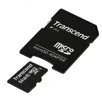 Memoria flash Transcend 64GB MicroSDXC Class 10 con adaptador
