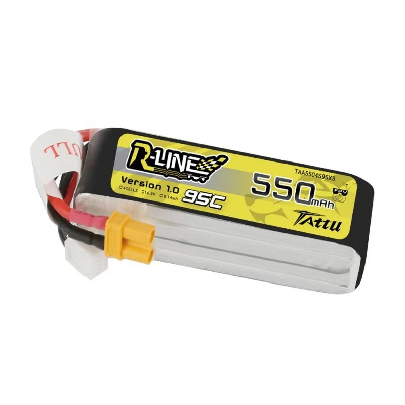 Batería Tattu R-Line 550mAh 14,8V 95C 4S1P — pack LiPo para modelos RC