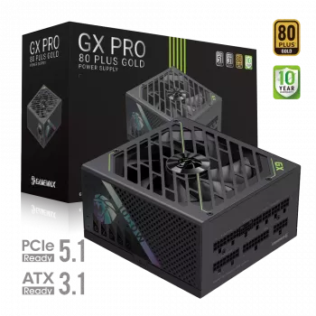 Fuente de alimentación Gamemax, 80 PLUS, Gold | GX PRO 1050G | 1050 W | totalmente modular