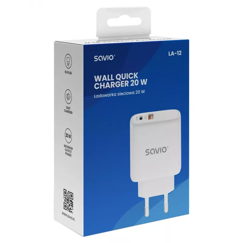 Savio LA-12 cargador para dispositivos móviles universal blanco AC carga rápida interior