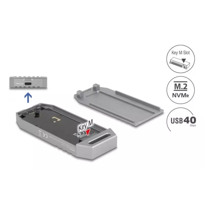 Carcasa para SSD DeLOCK 42033 gris M.2 PCI Express 40 Gbit/s