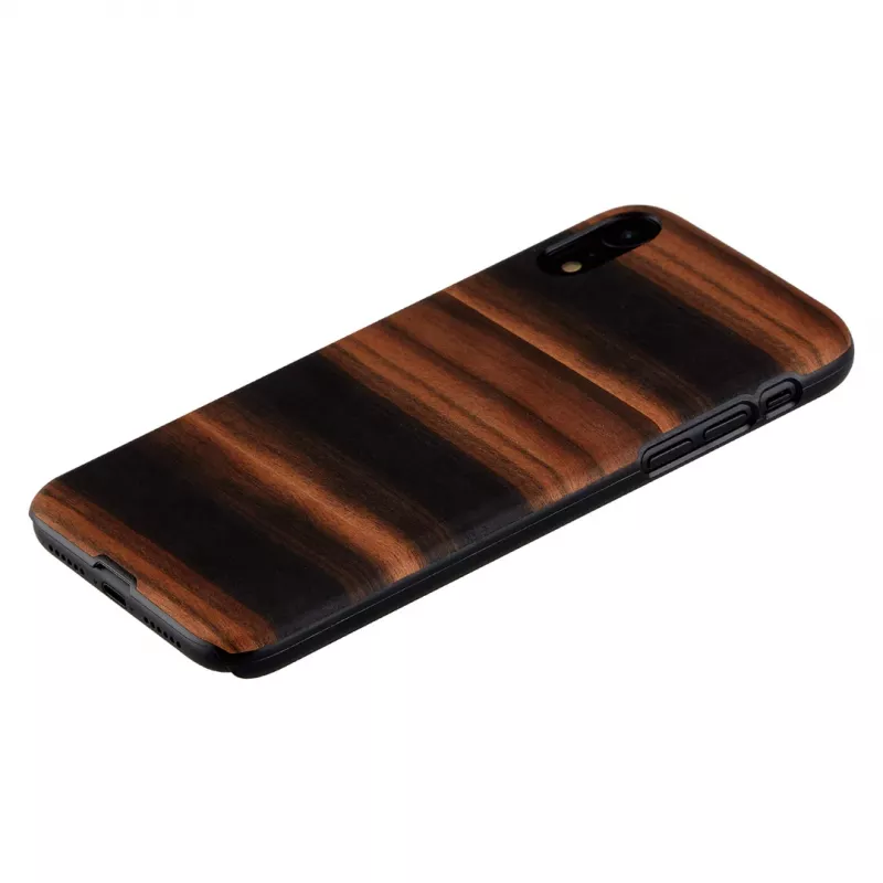 Funda para smartphone man and wood para iPhone XR — negro ébano, carcasa rígida protectora