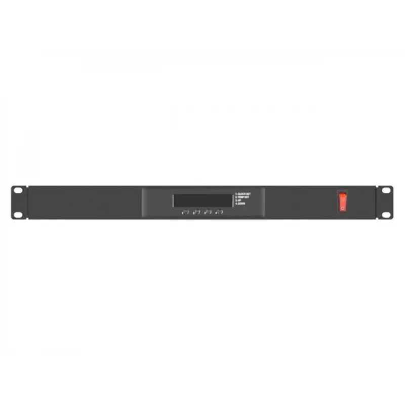 Lanberg AK-1502-B panel de ventilación para rack, 1U, 19 pulgadas, 2 ventiladores, termostato, LCD, 230 V, 483 x 192 x 44,45 mm, negro
