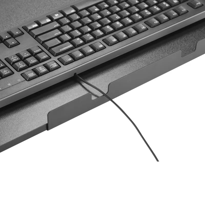 Bandeja de teclado Maclean MC-839 | Bandeja bajo el escritorio para teclado y ratón | Bandeja de teclado con abrazadera | Solución ergonómica para el puesto de trabajo