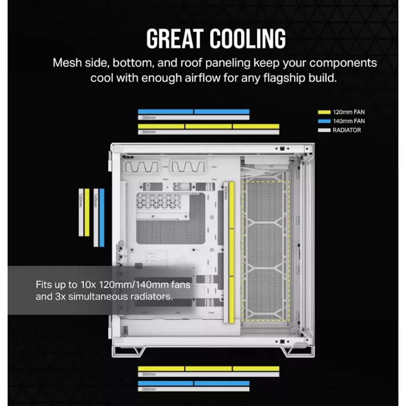 Caja de PC Corsair CC-9011285-WW semitorre gris, blanca