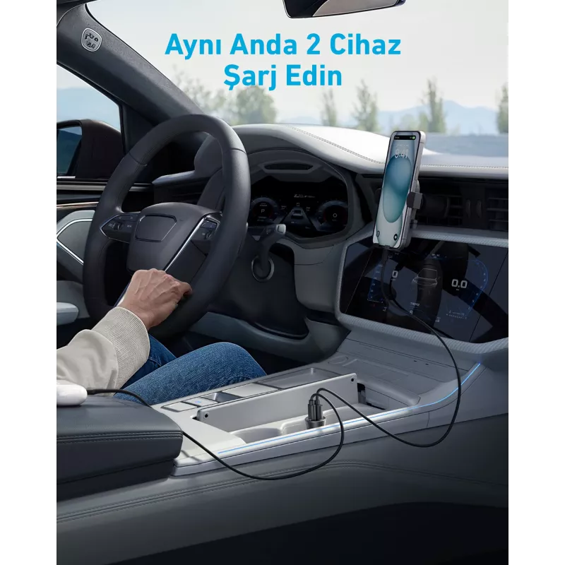 Cargador de coche Anker 30 W 2 puertos negro carga rápida