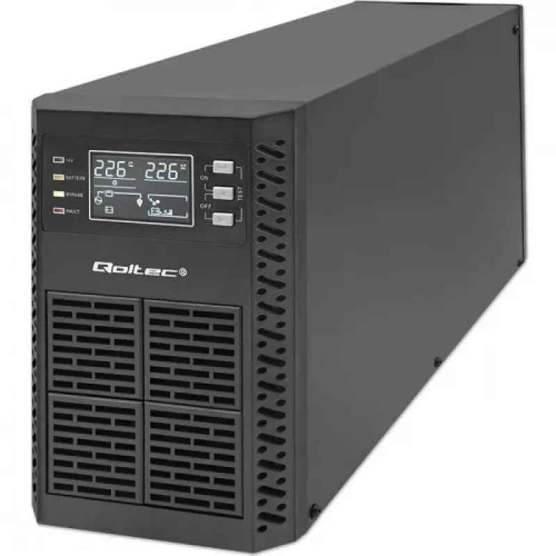 SAI Qoltec 52281 sistema de alimentación ininterrumpida doble conversión (online) 2 kVA 2000 W 3 salidas AC