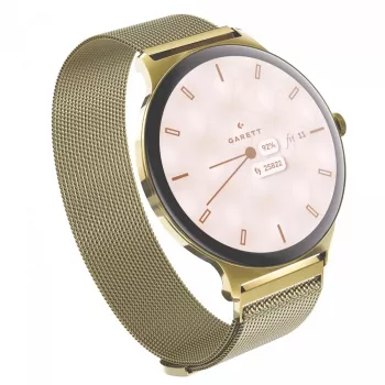 Smartwatch Garett Verona 2 Gold Mesh con Bluetooth y medidor de frecuencia cardíaca