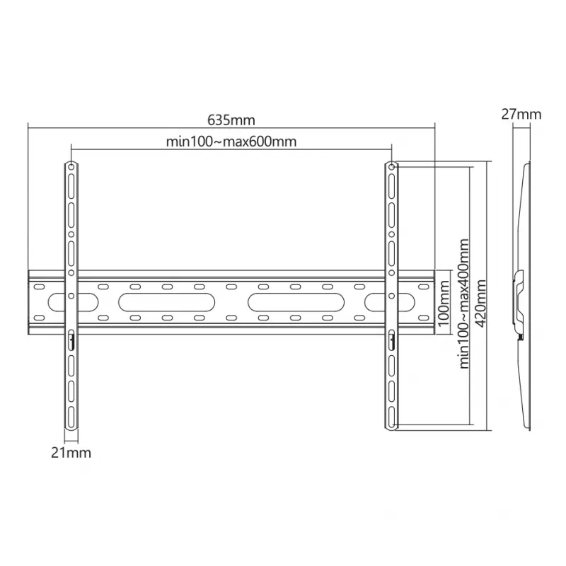 Sbox PLB-2546F-2 soporte de pared fijo para TV, 37-80 pulgadas, hasta 45 kg, VESA 600x400