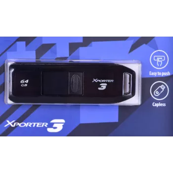 Memoria flash USB PATRIOT Xporter 64 GB USB Type-A 3.2 Gen 1 (deslizante, negro, 80 MB/s)