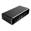Despertador digital GEMBIRD DAC-WPC-01 con pantalla LCD, carcasa de aluminio negra, alimentación por red