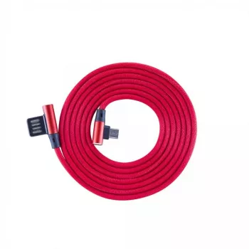 Sbox USB->Micro USB 90 M/M 1,5m USB-MICRO-90R rojo fresa