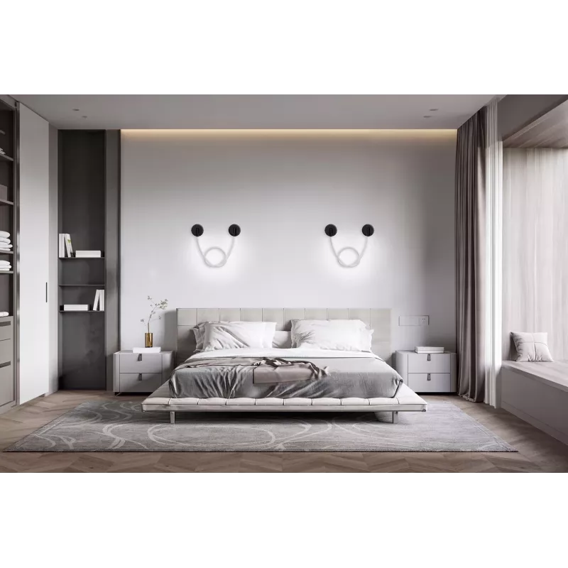 Lámpara de pared LED ActiveJet AJE-CAMELIA NW — 2400 lm, 4000 K, 16 W, negra, 1580×120×65 mm, IP20