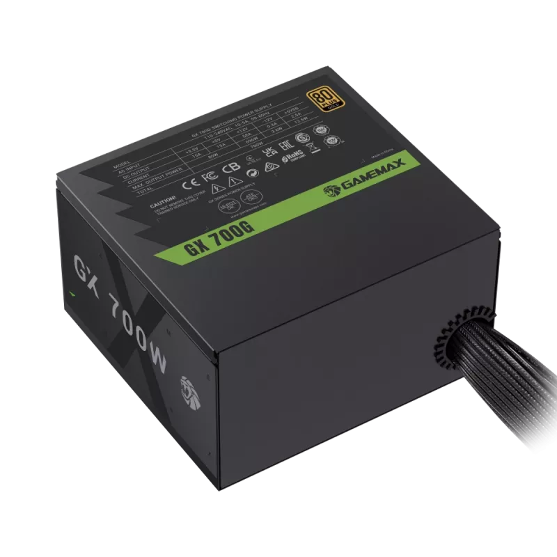 Fuente de alimentación Gamemax, 80 PLUS, Gold | GX 700G | 700 W | no modular