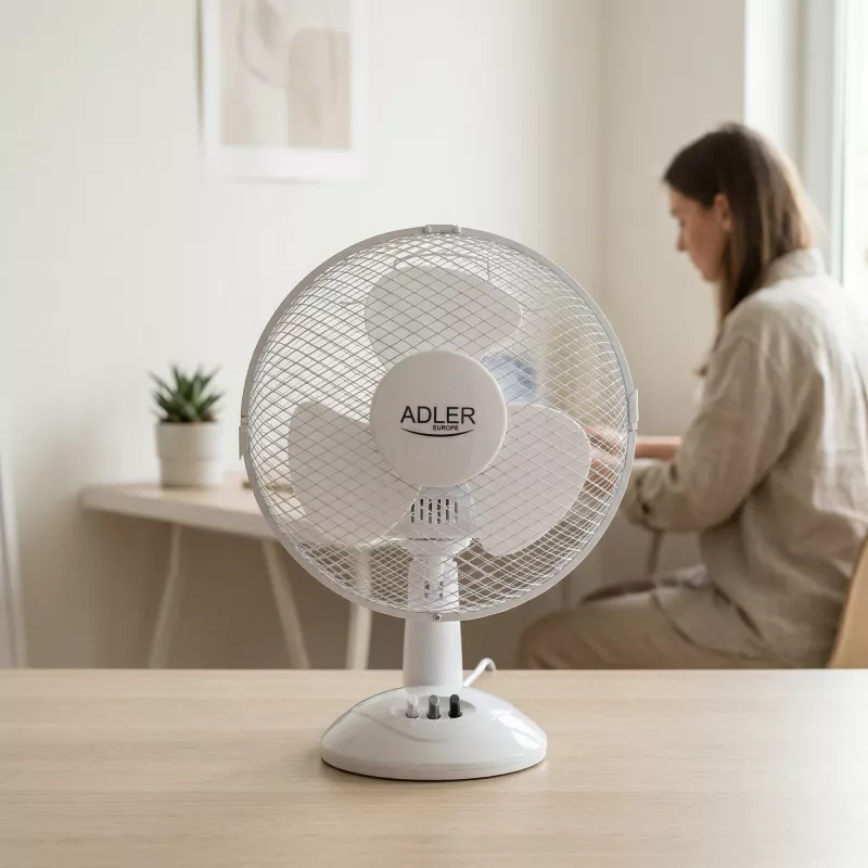 Adler | AD 7302 | Ventilador de mesa | Blanco | Diámetro 23 cm | Número de velocidades 2 | Oscilación | 60 W | No