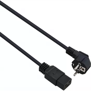 helos 262776 Cable de alimentación, CEE 7/7 acodado a C19, 1,8 m, negro