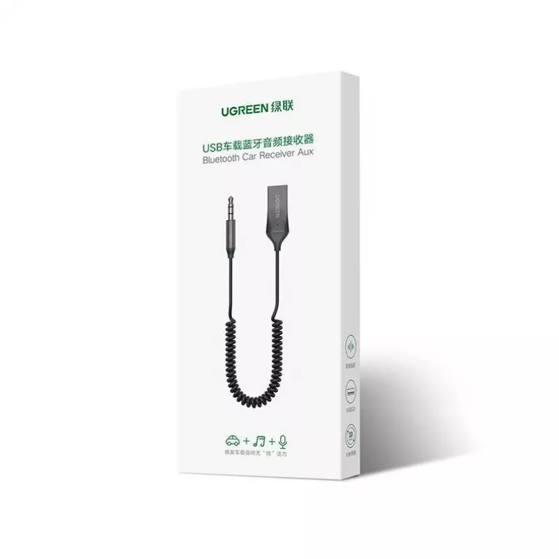 UGREEN CM309 receptor de audio Bluetooth 5.0, USB, conector AUX de 3,5 mm, negro
