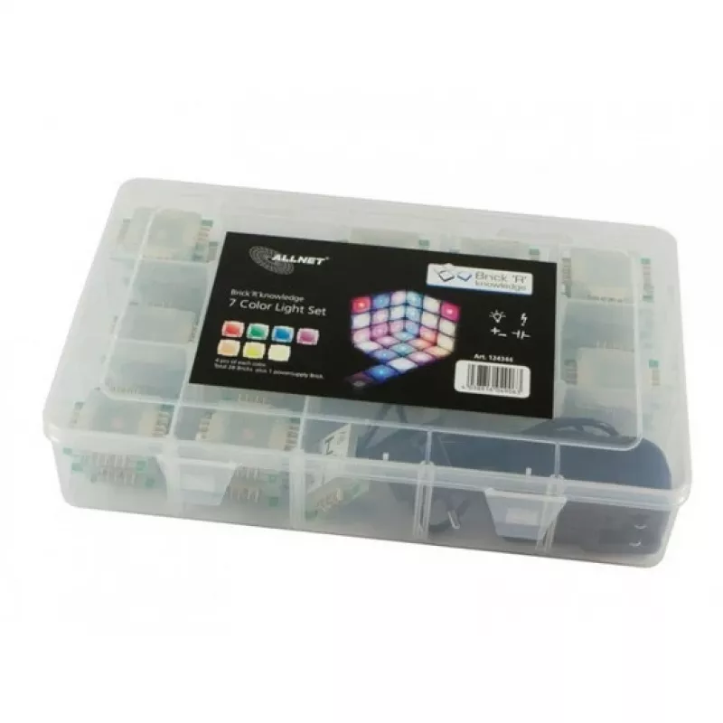 Set de luces ALLNET BrickRknowledge 7 colores azul verde naranja rojo blanco cálido amarillo